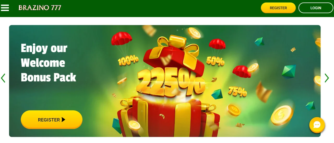 Brazino777 Casino homepage