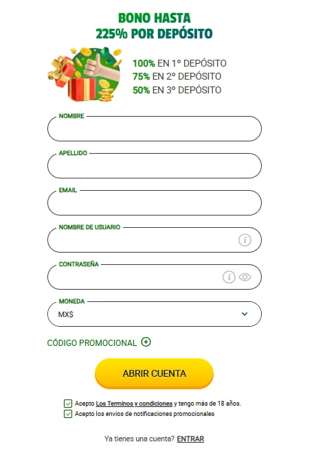 Registro en Brazino777 Casino con email