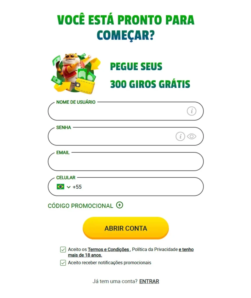 Cadastro no Brazino777