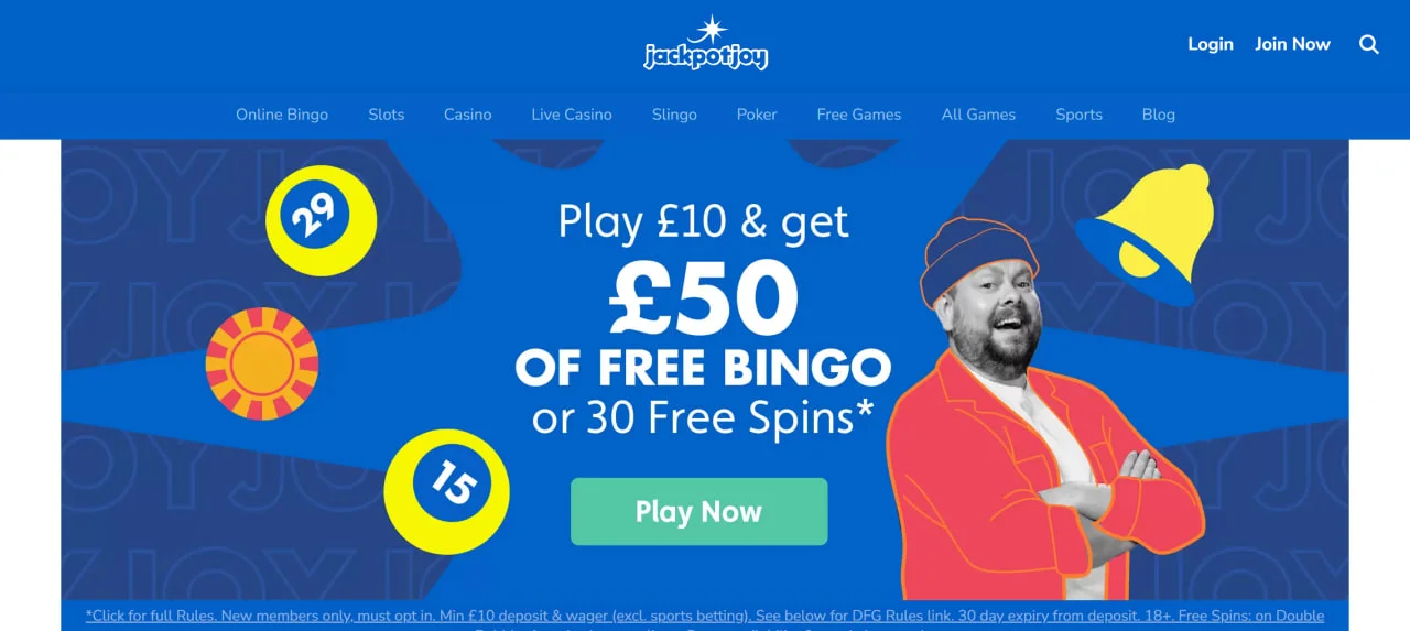 Jackpotjoy Casino homepage