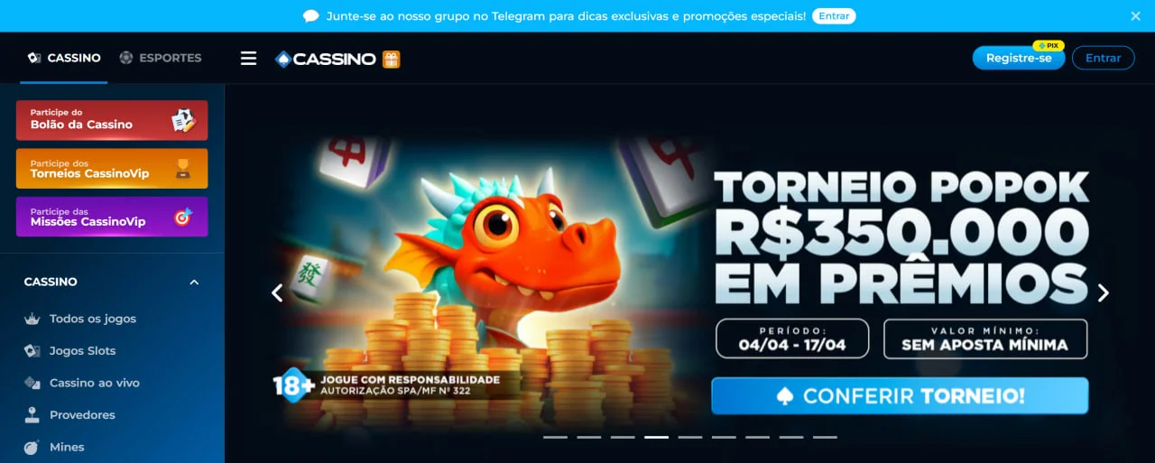 Cassino Pix homepage