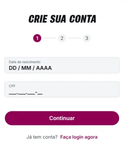 Registro no Superbet Cassino