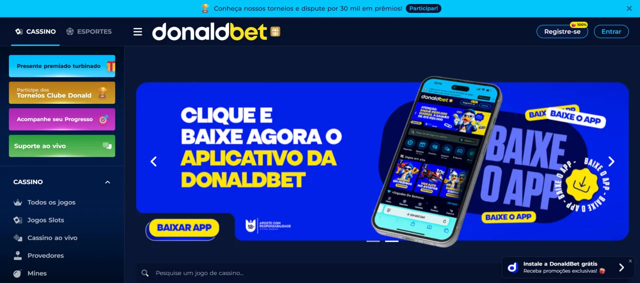 Donald Bet página inicial