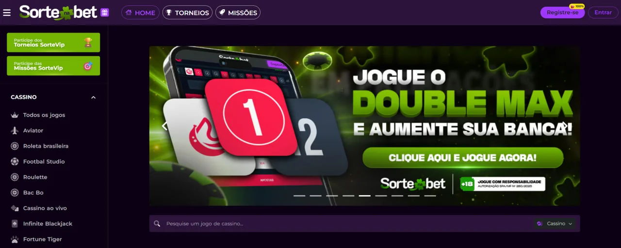 SorteNaBet página inicial
