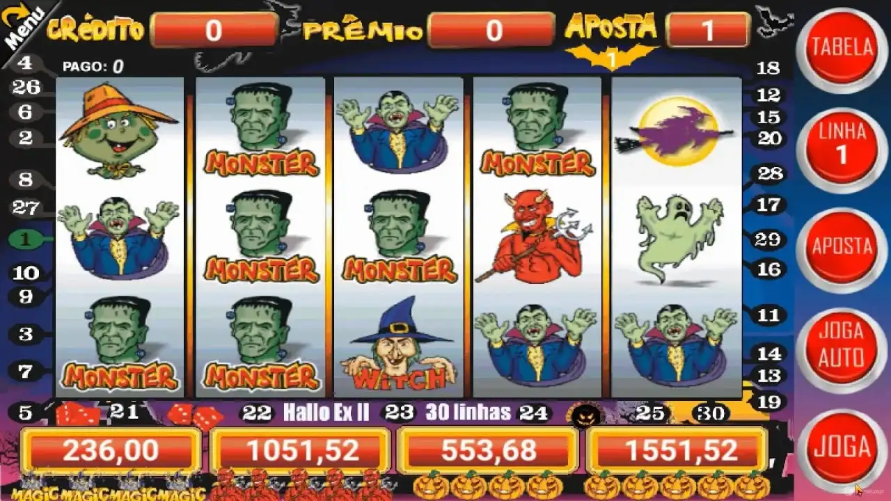 Halloween slots 30 linhas