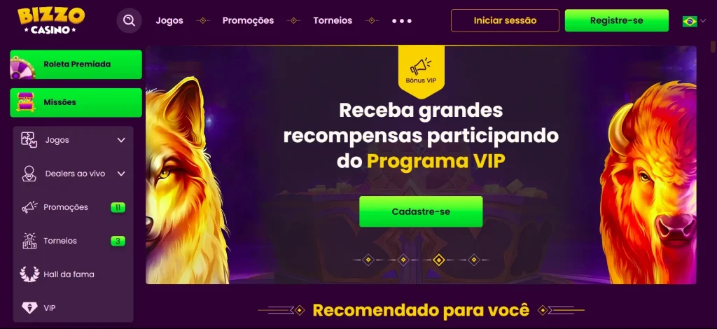 Bizzo casino página inicial