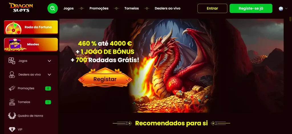 Dragon Slots página inicial