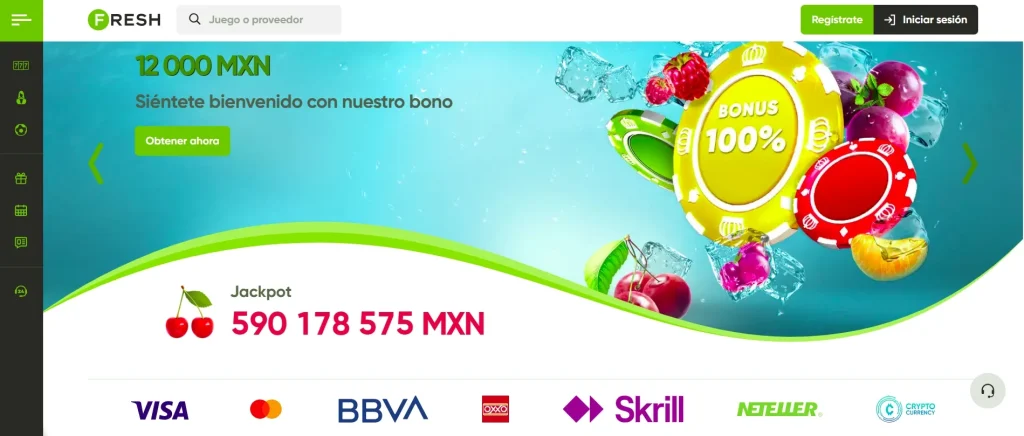 Fresh casino homepage