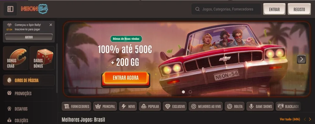 Neon54 página inicial