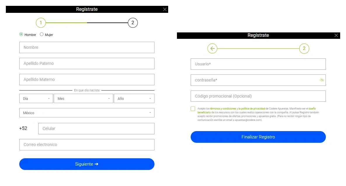 Codere Registro