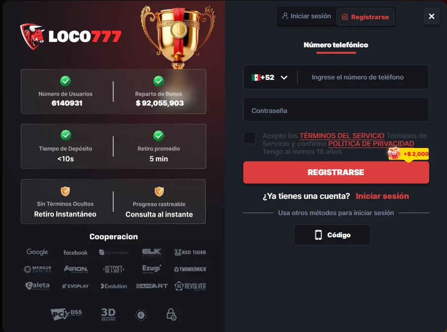 Loco777 registro